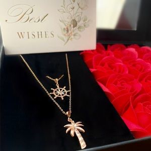 Women's Day Luxury Gift Box with Sterling Silver Necklaces / Red Roses